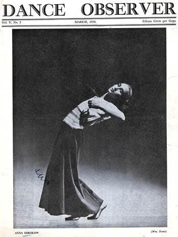 Anna Sokolow on Front Cover of "Dance Observer," March 1938