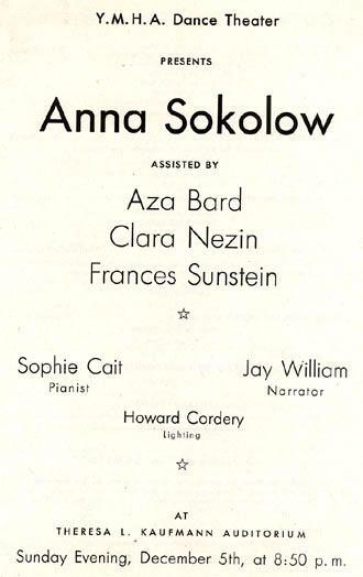 Anna Sokolow's Songs of a Semite Performance at New York's 92nd Street Y, Page 1