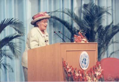 Bella Abzug Addressing the Fourth World Conference on Women in Beijing, September 12, 1995