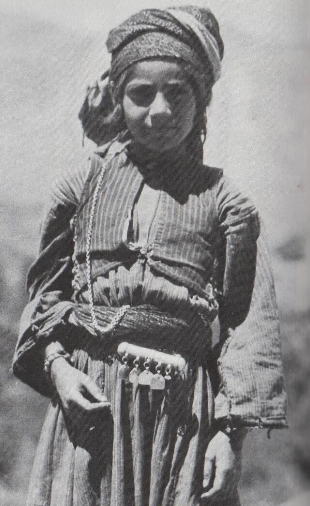 Kurdish Jewish girl, from Sundur, Iraqi Kurdistan, mid-20th century.