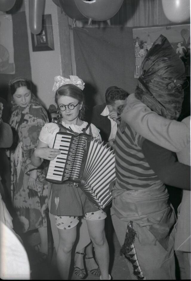 Naomi Polani at a Purim party, Israel, 1951.
