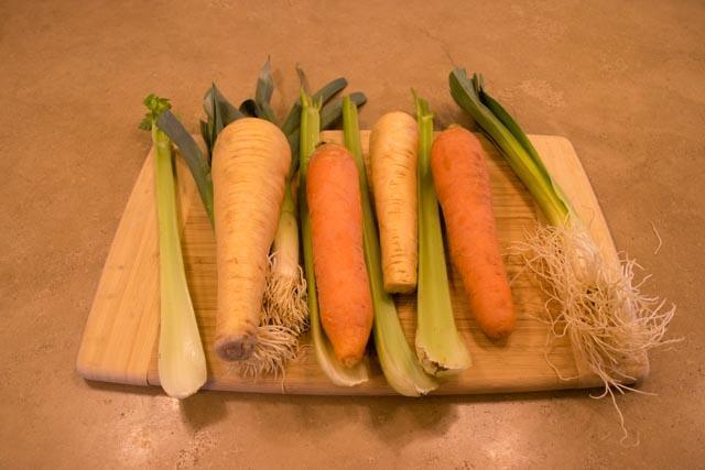 Vegetables for Vegetarian Matzoh Ball Soup