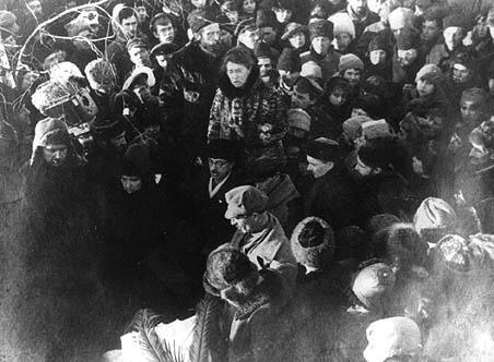 Emma Goldman at the Funeral of Peter Kropotkin, February 13, 1921