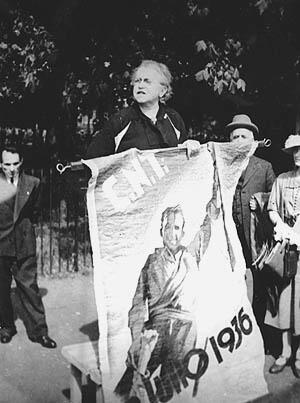 Emma Goldman at a May Day Rally, Hyde Park, London, May 1, 1937