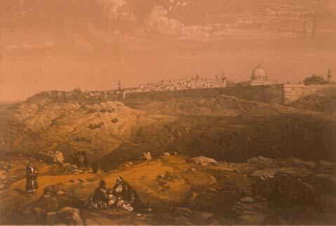 "First View of Jerusalem from the Mount of Olives Coming from Bethany," 1854