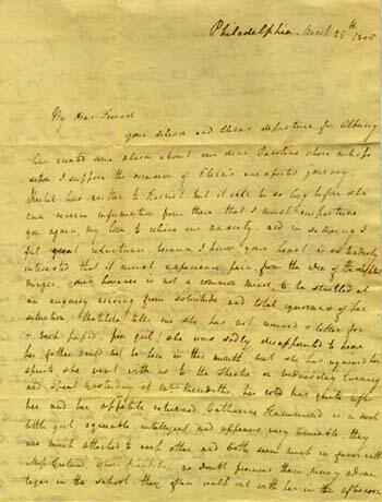 Letter from Rebecca Gratz to Maria Fenno Hoffman, May 25, 1805, page 1