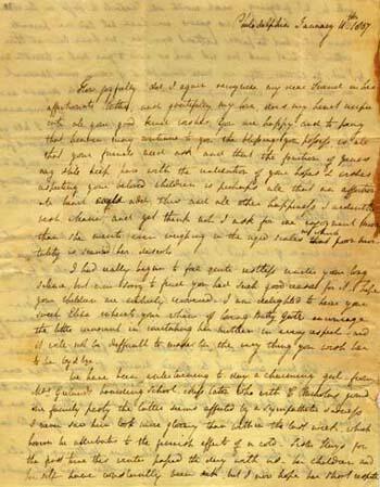 Letter from Rebecca Gratz to Maria Fenno Hoffman, January 11, 1807, page 1