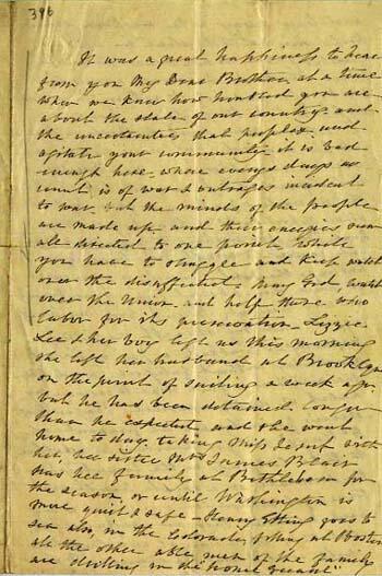 Letter from Rebecca Gratz to Benjamin Gratz, page 1