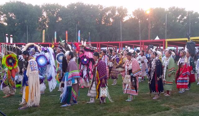 Grand entry at powwow, Pine Ridge Reservation