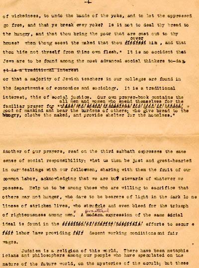 Gertrude Weil's Speech at Beth Or Temple Sisterhood Sabbath, Raleigh, NC, May 12, 1944, page 4