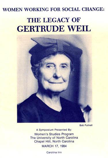 Gertrude Weil Legacy Symposium, 1984, Page 1