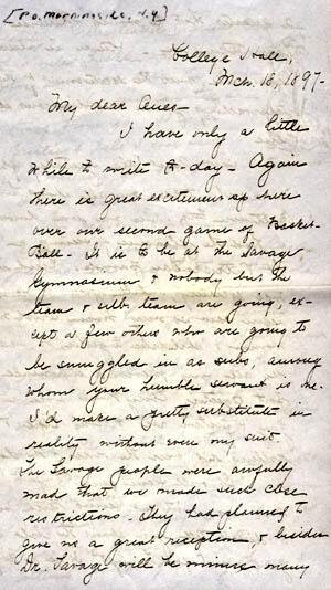 Letter from Gertrude Weil to her Family, March 18, 1897, page 1