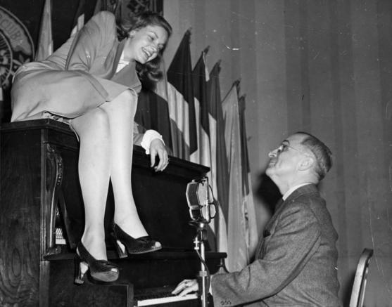 Lauren Bacall and Harry S. Truman, 1945