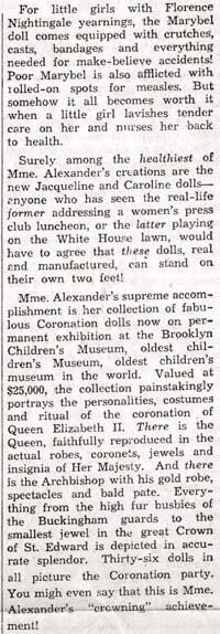 Beatrice Alexander's Career in Doll Making Part 3