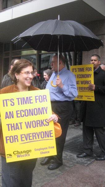 Marilyn Sneiderman Organizing with Labor circa 2008-2009