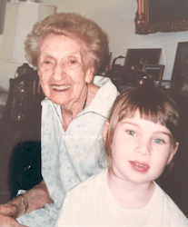 Genna Bromley, with her great grandma Margaret