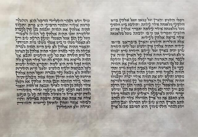 Toratah scroll scribed by Julie Seltzer.