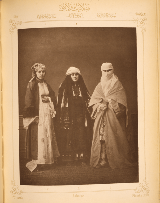 Jewish woman (center) in Salonica, Ottoman Empire, 1837. 