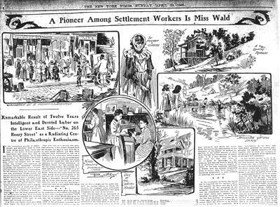 "A Pioneer Among Settlement Workers Is Miss Wald" from the New York Times, April 23, 1905